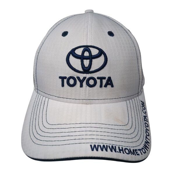 Hometown Toyota Strapback Hat White One Size Embroidered Logo 6 Panel - Picture 1 of 8